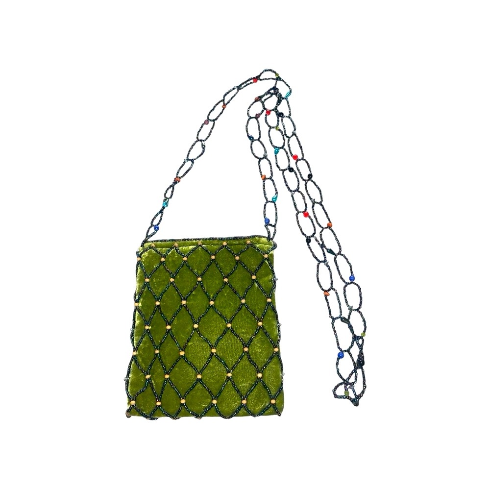 Beaded Cat Crossbody Purse w/Beaded Strap - Picture 2 of 3